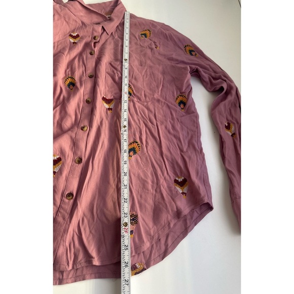 Anthropologie Hot Air Balloon Embroidered Long Sleeve Button Down Shirt - Picture 13 of 14
